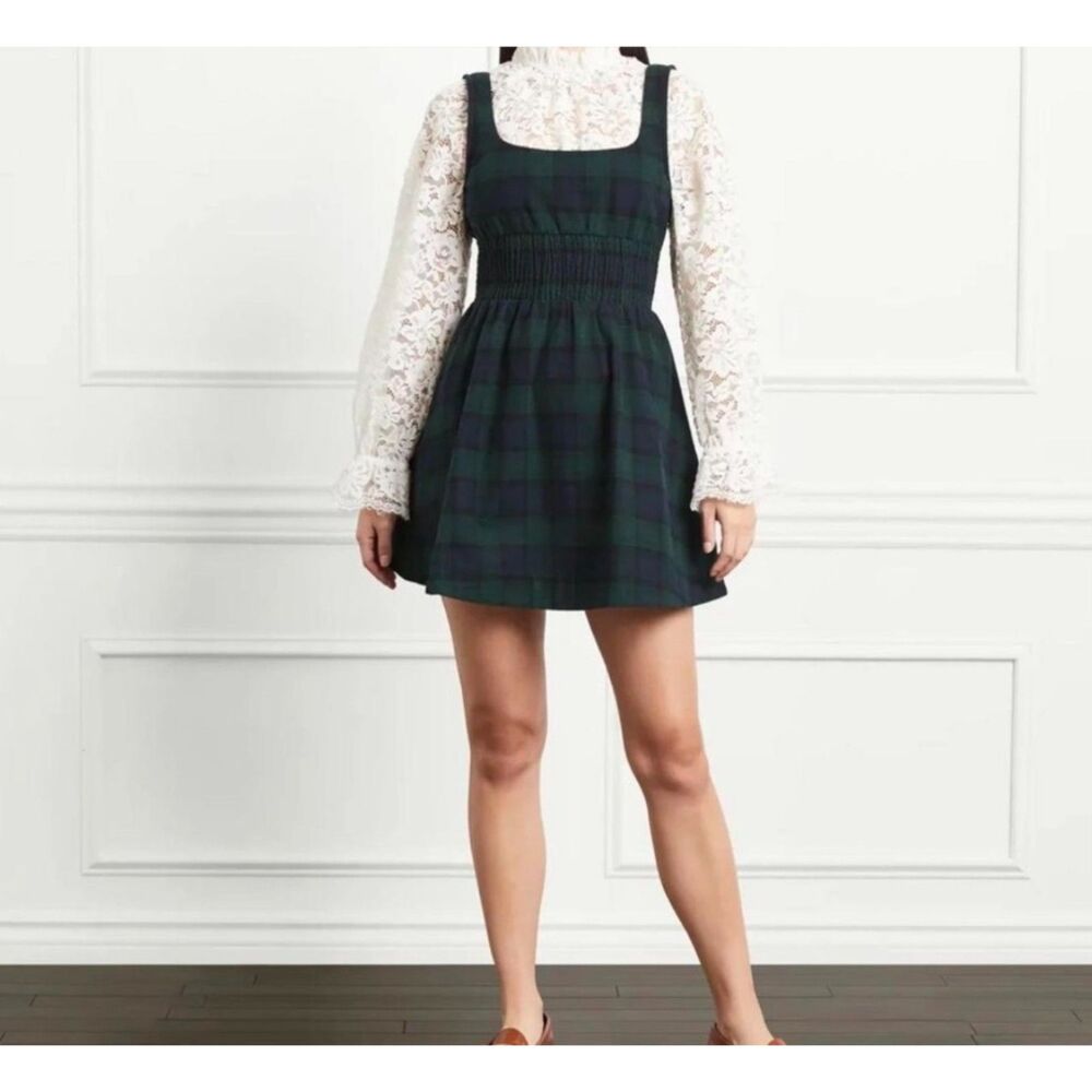 NWT Tuckernuck Hill House Home The Cher Mini Dress STEWART PLAID Cotton Sz Xs